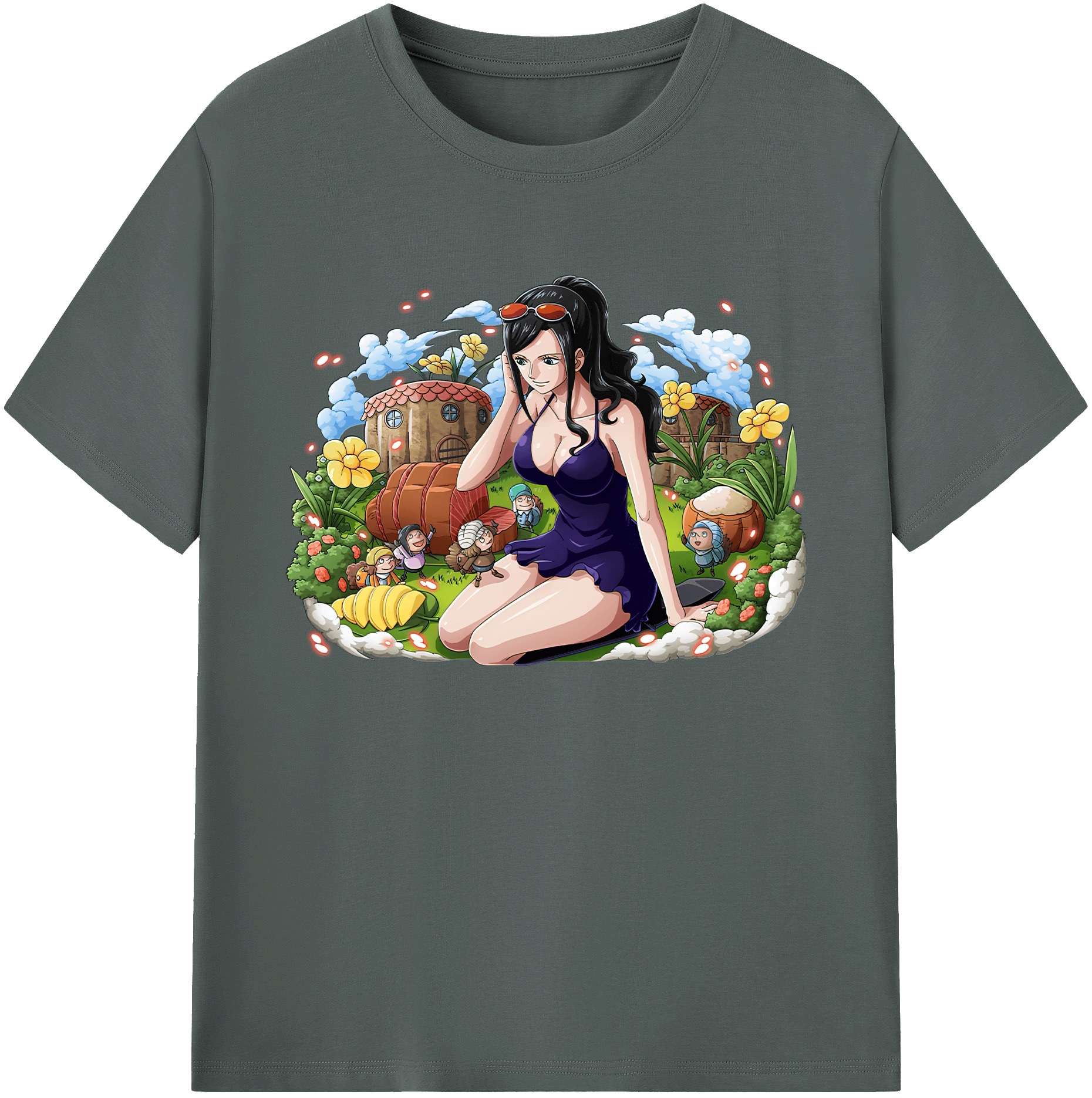 ワンピース ニコ・ロビン ONE PIECE Nico Robin 綿100％ メンズ半袖Tシャツ｜肌触りやわらか＆通気性